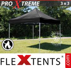 Tente evenementielle FleXtents Xtreme 3x3m Noir, Ignifugé