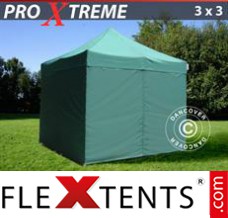 Tente evenementielle FleXtents Xtreme 3x3m Vert, avec 4 cotés