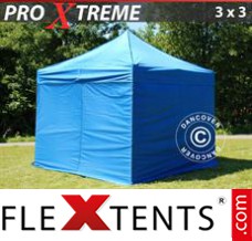 Tente evenementielle FleXtents Xtreme 3x3m Bleu, avec 4 cotés