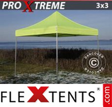 Tente evenementielle FleXtents Xtreme 3x3m Néon jaune/vert