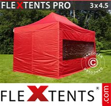 Tente evenementielle FleXtents PRO 3x4,5m Rouge, avec 4 cotés