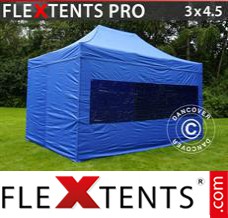 Tente evenementielle FleXtents PRO 3x4,5m Bleu, avec 4 cotés