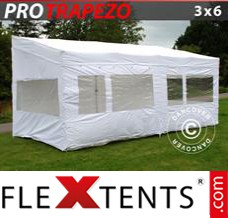 Tente evenementielle FleXtents PRO Trapezo 3x6m Blanc, avec 4 cotés