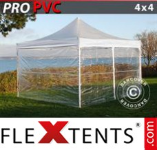 Tente evenementielle FleXtents PRO 4x4m Transparent, avec 4 cotés