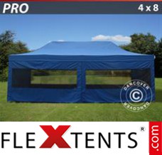 Tente evenementielle FleXtents PRO 4x8m Bleu, avec 6 cotés