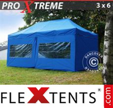 Tente evenementielle FleXtents Xtreme 3x6m Bleu, avec 6 cotés