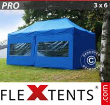 Tente evenementielle FleXtents PRO 3x6m Bleu, avec 6 cotés