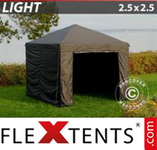 Tente evenementielle FleXtents Light 2,5x2,5m Noir, avec 4 cotés