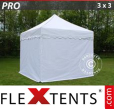 Tente evenementielle FleXtents PRO "Wave" 3x3m Blanc, avec 4 cotés