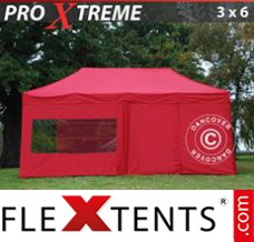 Tente evenementielle FleXtents Xtreme 3x6m Rouge, avec 6 cotés
