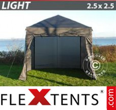 Tente evenementielle FleXtents Light 2,5x2,5m Grise, avec 4 cotés