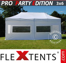 Tente evenementielle FleXtents PRO 3x6m Blanc, avec 6 cotés
