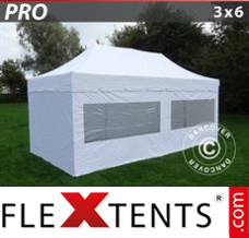Tente evenementielle FleXtents PRO "Peaked" 3x6m Blanc, avec 6 cotés