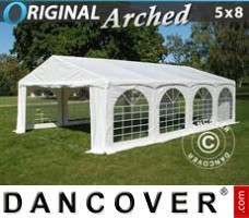 Tente evenementielle Original 5x8m PVC, "Arched", Blanc
