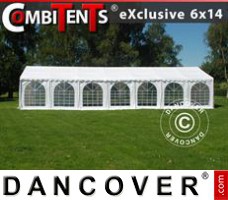 Tente evenementielle Exclusive CombiTents® 6x14m 5-en-1, Blanc
