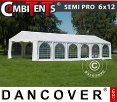 Tente evenementielle SEMI PRO Plus CombiTents® 6x12m 4-en-1, Blanc