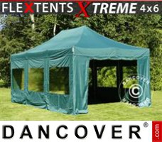 Tente evenementielle FleXtents Xtreme 4x6m Vert, avec 8 cotés