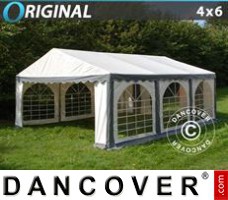 Tente evenementielle Original 4x6m PVC, Gris/Blanc