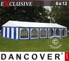 Tente evenementielle Exclusive 6x12m PVC, Bleu/Blanc