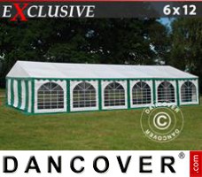 Tente evenementielle Exclusive 6x12m PVC, Vert/Blanc