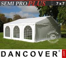 Tente evenementielle SEMI PRO Plus 7x7m PVC, Blanc