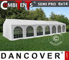 Tente evenementielle SEMI PRO Plus CombiTents® 6x14m 5-en-1, Blanc