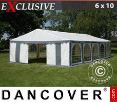 Tente evenementielle Exclusive 6x10m PVC, Gris/Blanc