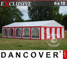 Tente evenementielle Exclusive 6x10m PVC, Rouge/Blanc