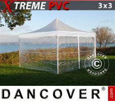 Tente evenementielle FleXtents Xtreme 3x3m Transparent, avec 4 cotés