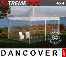 Tente evenementielle FleXtents Xtreme 4x4m Transparent, avec 4 cotés