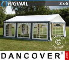 Tente evenementielle Original 3x6m PVC, Gris/Blanc