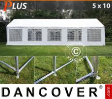 Tente evenementielle PLUS 5x10m PE, Blanc + Cadre de rigidification