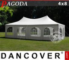 Tente evenementielle Pagoda 4x8m, Blanc-cassé