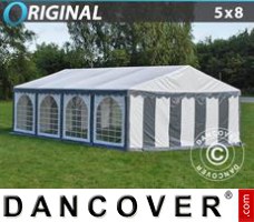 Tente evenementielle Original 5x8m PVC, Gris/Blanc