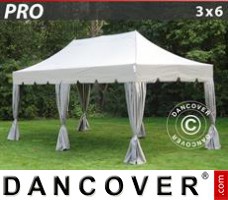 Tente evenementielle FleXtents PRO "Peaked" 3x6m Latte, avec 6 rideaux decoratifs