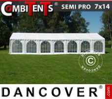 Tente evenementielle SEMI PRO Plus CombiTents® 7x14m 5-en-1, Blanc