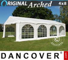 Tente evenementielle Original 4x8m PVC, "Arched", Blanc