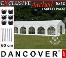 Tente evenementielle Exclusive 6x12m PVC, "Arched", Blanc